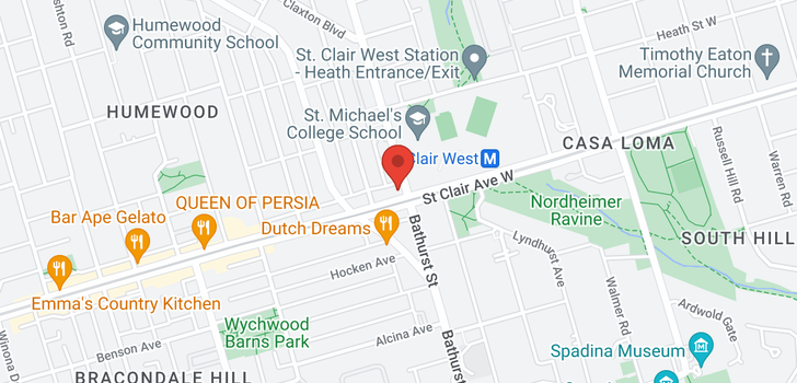 map of #1205 -500 ST CLAIR AVE W